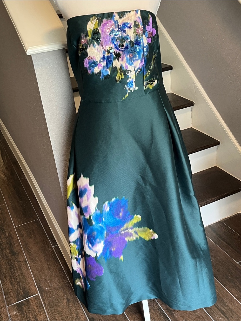Sachin + Babi Forest Green exquisite evening wear. Tea length NWT Sz. 12 - Picture 15 of 16